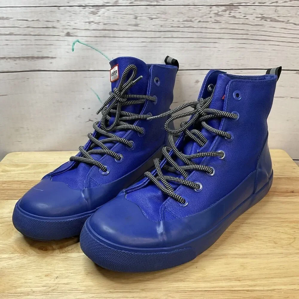 Hunter Men’s Size 9 Royal Blue High Top Sneakers - Unisex Rubber Waterproof W-11